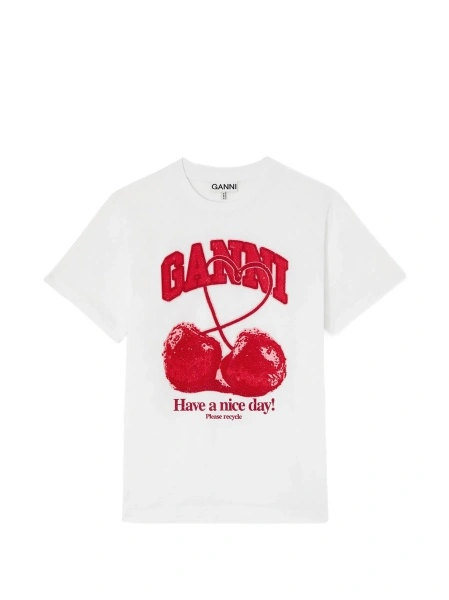 Tricou Ganni alb
