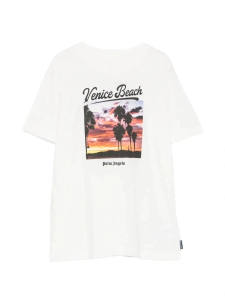 Tricou Palm Angels maro din jerse
