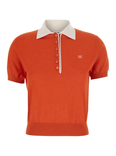 Tricou polo Céline portocaliu din bumbac