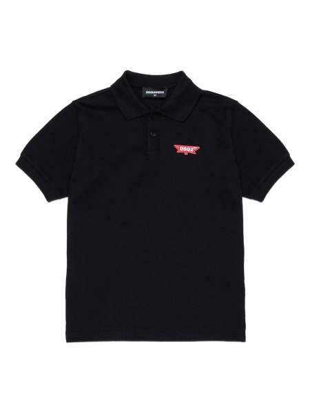 Tricou Polo DSQUARED2 negru din bumbac