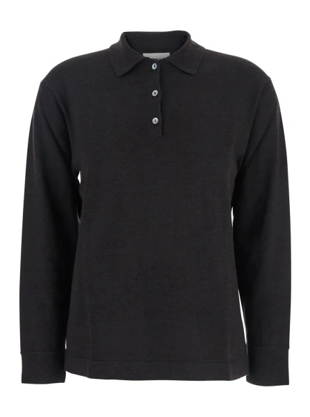 Tricou polo P.A.R.O.S.H. maro din lana