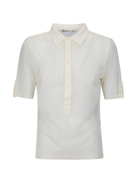 Tricou Polo PALOMA WOOL alb din nylon si bumbac