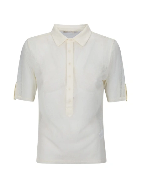 Tricou Polo PALOMA WOOL alb din nylon si bumbac