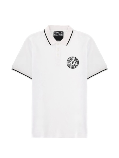 Tricou Polo Versace Jeans Couture alb