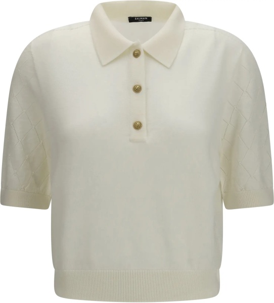 Tricou Polo Wool Polo with vintage buttons