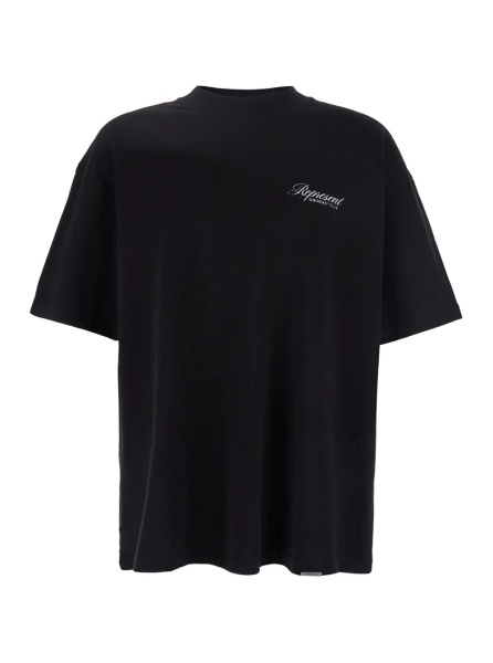 Tricou T-Shirt 'Owners Club' Black with Front and Back Print in Cotton for Men