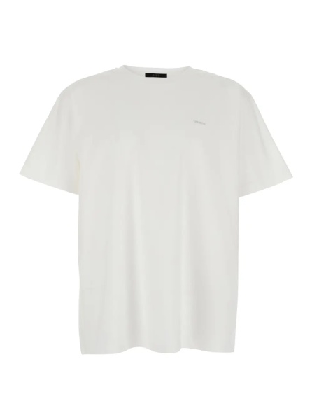 Tricou T-Shirt 'SELO LOGO METALLO' White with Metallic Logo on the Front in Cotton for Men