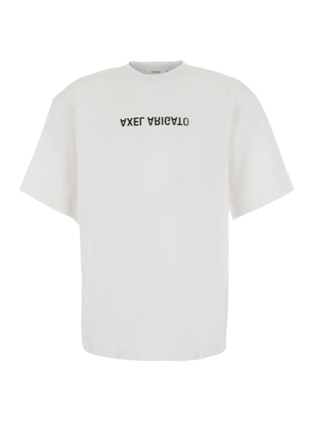 Tricou White Round neck T-shirt with Logo lettering on the front in cotton for men