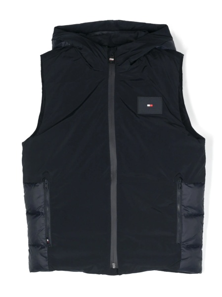 Vesta Tommy Hilfiger albastra din polyester si poliamida