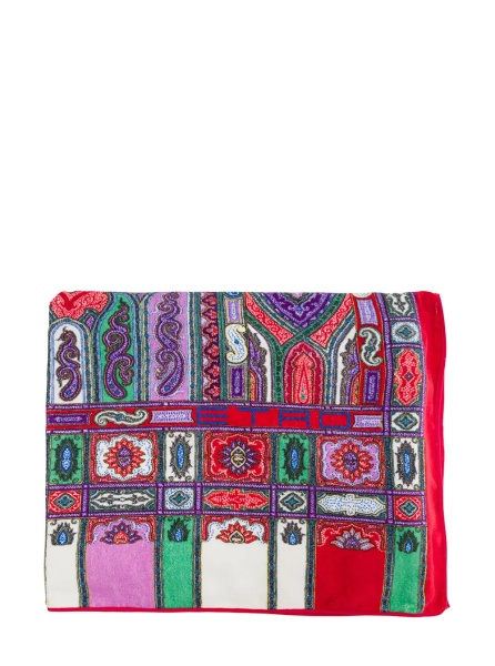Accesorii Beach Towel with Ornamental Paisley Print in Red Cotton Unisex