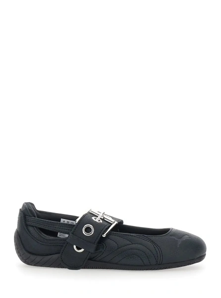 Balerini PUMA negri din piele