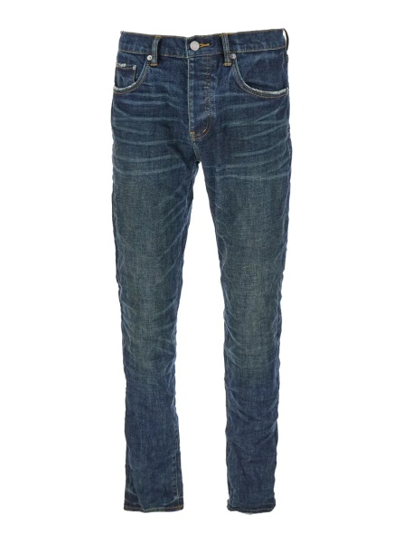 Blugi Blue Jeans with Low Rise and Stonewashed Effect in Denim Man