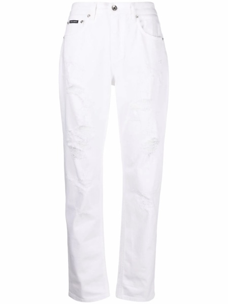 Blugi boyfriend Dolce & Gabbana albi