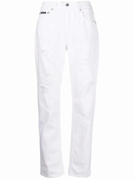 Blugi boyfriend Dolce & Gabbana albi