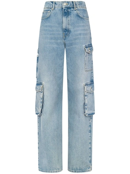 Blugi drepti MOSCHINO JEANS albastri