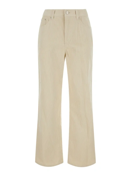 Blugi Five-pocket design jeans with bleach effect in blue denim
