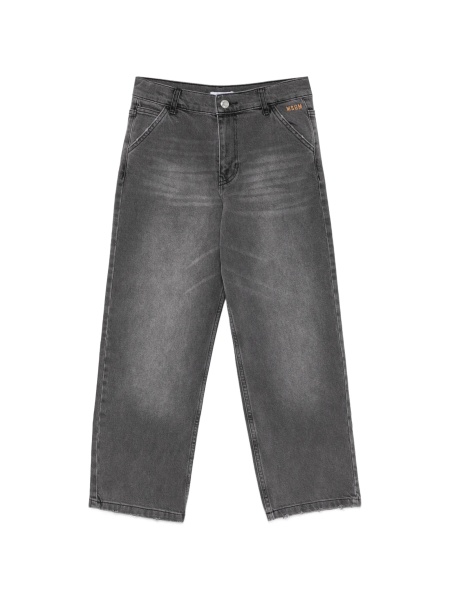 Blugi MSGM gri din bumbac si elastan