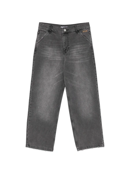 Blugi MSGM gri din bumbac si elastan