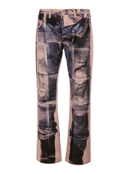 Blugi Multicolor Jeans with logo patch on the back and graphic print in denim for men