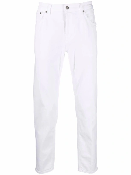 Blugi slim fit Dondup albi din polyester si bumbac