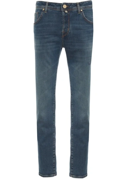 Blugi slim fit Jacob Cohen albastri din denim 'Bard'