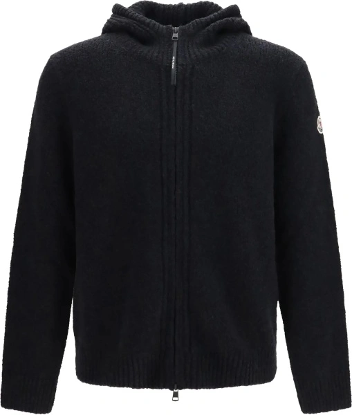 Bluza de trening Moncler neagra din lana