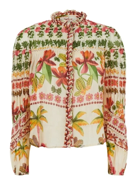 Bluza Derhy alba din bumbac
