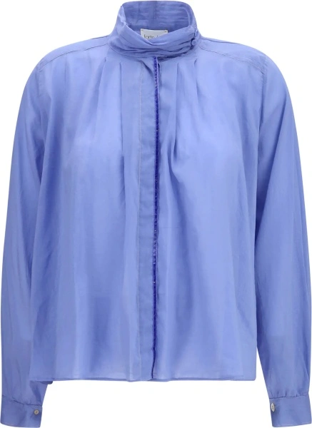 Bluza pleated high-neck Blouse