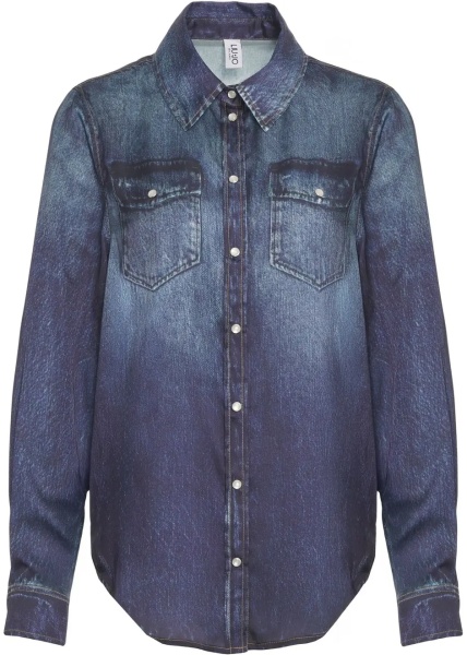 Bluza Satin blouse with denim look