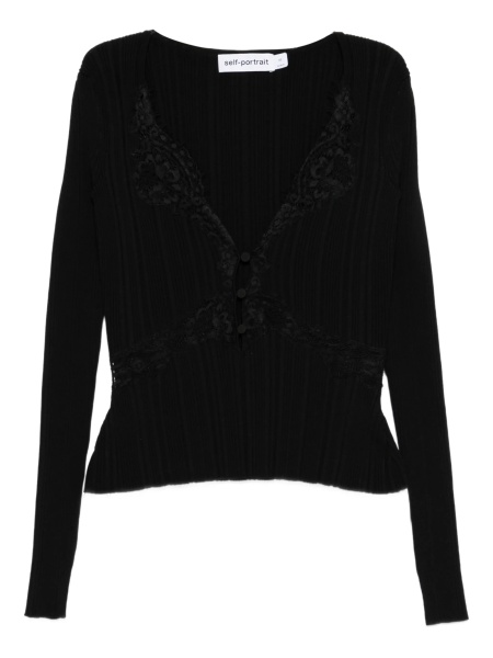 Bluza Self-Portrait neagra din vascoza si poliamida