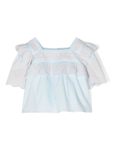 Bluza Stella McCartney albastra din polyester si bumbac