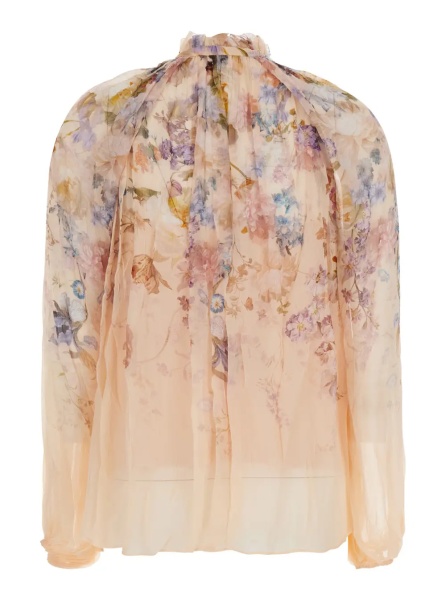 Bluza Valiant Billow Blouse with wide sleeves and collar, in Viscose, color Pink, women