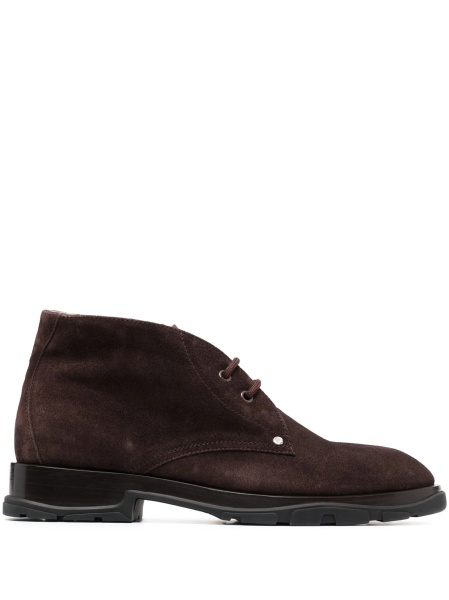 Bocanci Alexander McQueen maro din piele intoarsa