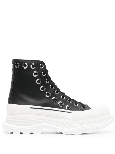 Bocanci Alexander McQueen negri din piele
