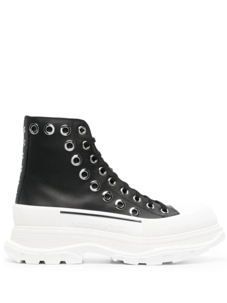 Bocanci Alexander McQueen negri din piele