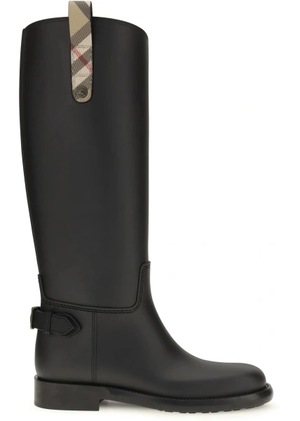 Bocanci Cavalier Check Detail Knee-High Boots