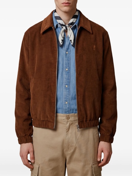 Bomber jacket AMI Paris ami de coeur maro din bumbac