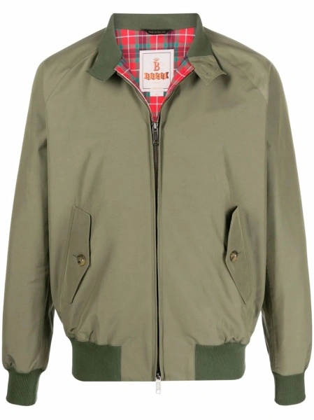 Bomber jacket Baracuta verde din polyester si bumbac