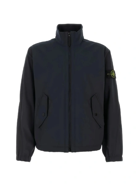 Bomber jacket Stone Island albastra din elastan si polyester