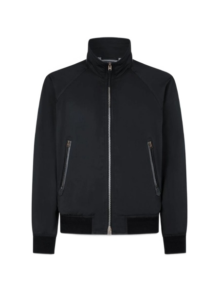 Bomber jacket Tom Ford neagra din poliamida si polyester