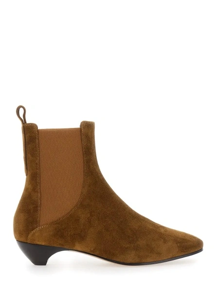 Botine 'Allegra Chelsea' Beige Ankle Boots with Elastic Panels in Suede Woman