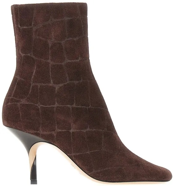 Botine Croco-embossed leather ankle boots