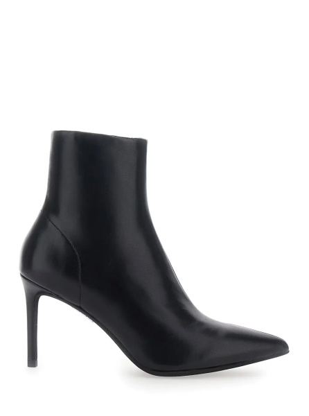 Botine NIXIE BOOTIE ankle boots with heel and pointed toe in black leather for women