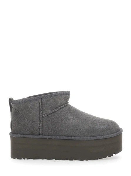 Botine Pull On 'Ultra Mini Classic' Suede Gray Boots for Women