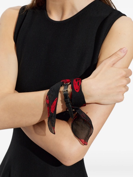 Bratara Alexander McQueen neagra din matase