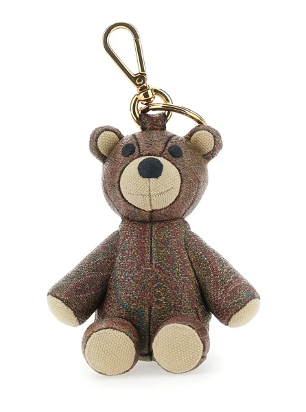 Brelocuri Brown bear-shaped keychain in fabric for women.