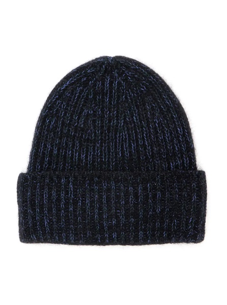 Caciula blue Hat with brim and fold in wool Blend men