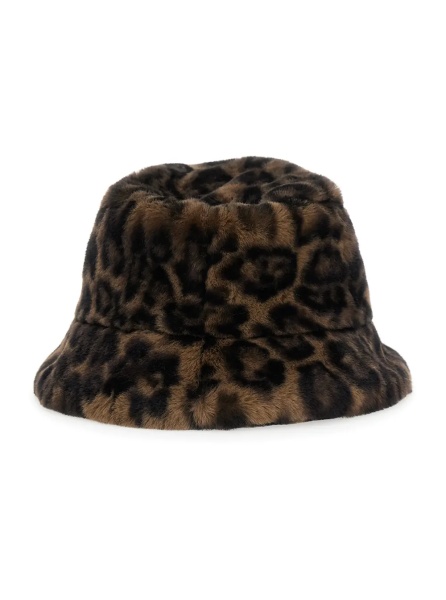 Caciula Brown Leopard Motif Women's Bucket Hat