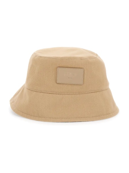 Caciula Fendi Beige Logo Embroidered Cotton Fisherman Hat for Men