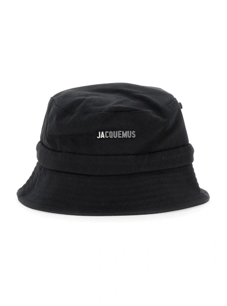 Caciula Fisherman Hat 'Le Bob Gadjo' Black with Logo Lettering on the Front and Knot Closure on the Back in Cotton for Men